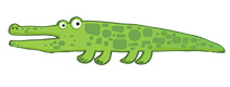 Motif cousu crocodile